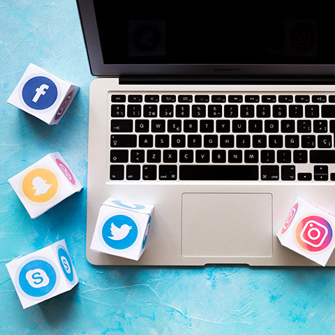 media społecznościowe: facebook, instagram, pinterest