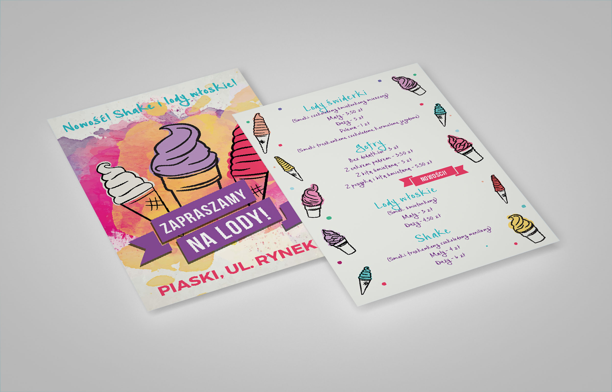 Designing leaflets for the ice-cream parlour